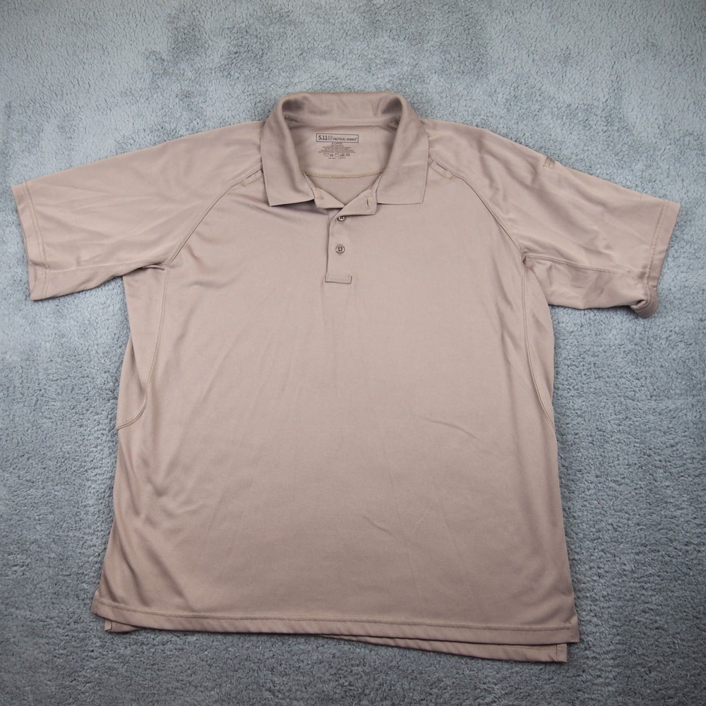 5.11 Tactical Polo Shirt Men's XL Solid Brown Performance Short Sleeve Stretch